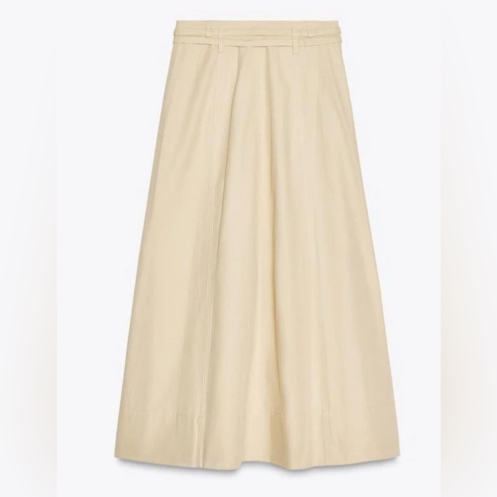 🔥🔥Zara Beige Button-Down Women's Skirt - Picture 6 of 6